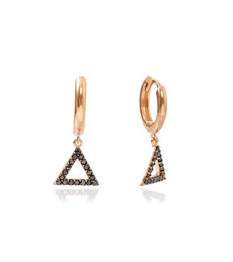 Taşlı Üçgen Halka Küpe