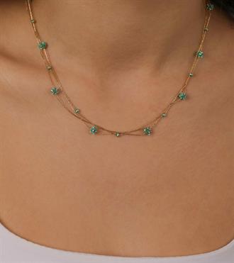 İtalyan Çiçekli Kolye