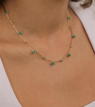 İtalyan Çiçekli Kolye