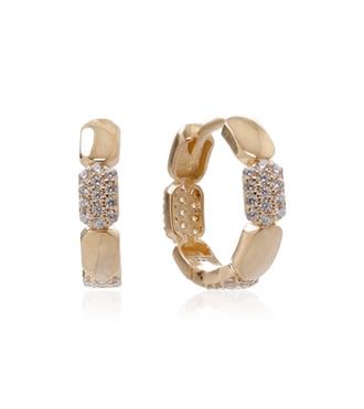 Taşlı Pul Halka Küpe