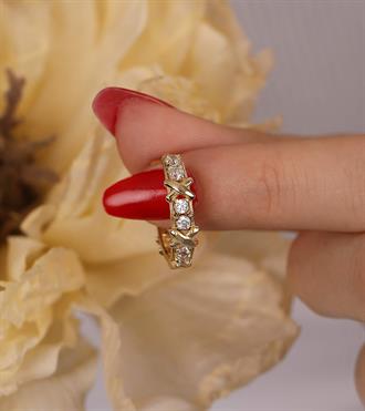 X Detaylı Halka Küpe