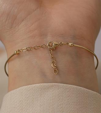 Turuncu Taşlı Çiçek Bilezik