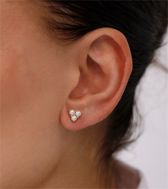 İnci Tria Vidalı Küpe