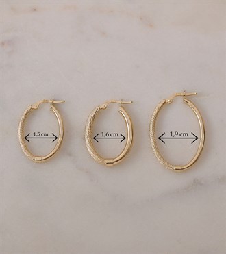 Desenli Oval Halka Küpe