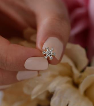 Taşlı Kartanesi Vidalı Küpe