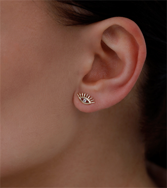 Kirpik Vidalı Küpe