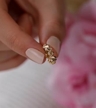 Kalp Prizma Halka Küpe