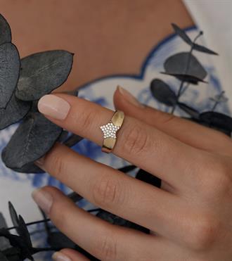 Taşlı Yıldız Tasarım Yüzük