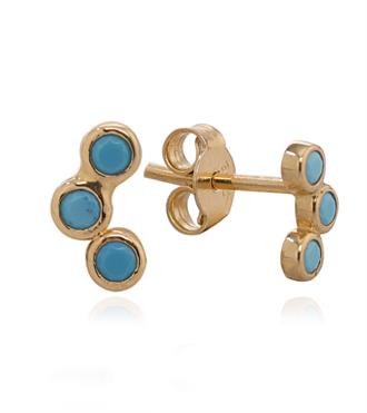 Firuzeli Üç Taş Küpe