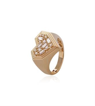 Baget Taşlı Kalp Yüzük