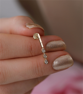 Damla Sıralı Çubuk Küpe