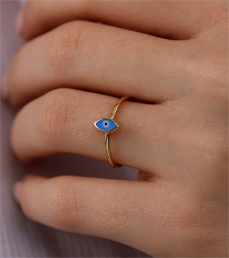 Mineli Göz Altın Yüzük