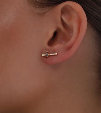 Firuze Kirpikli Çizgi Küpe