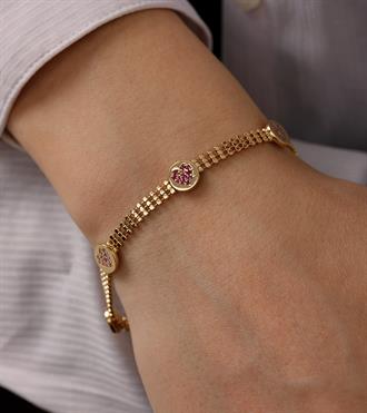 Pembe Kalp Daireli Bileklik