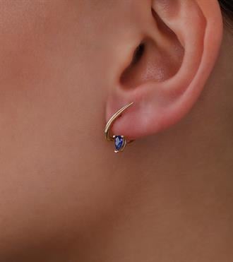 Lacivert Damla Tasarım Küpe