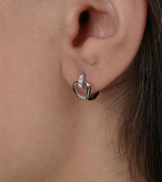 Taş Detaylı Damla Halka Küpe