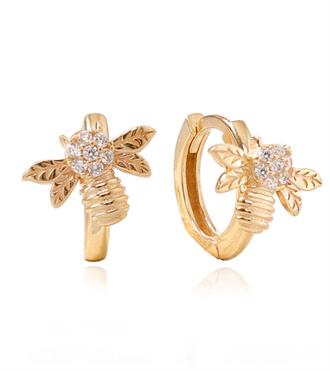 Arılı Mini Halka Küpe