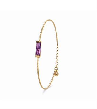 Mor Taşlı Mini Dövme Bilezik