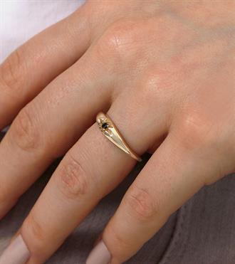 Kahve Taşlı Şövalye Yüzük