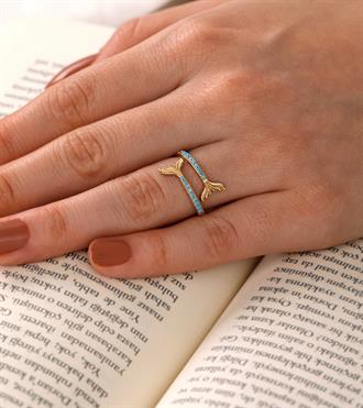 Firuzeli Balık Kuyruğu Yüzük