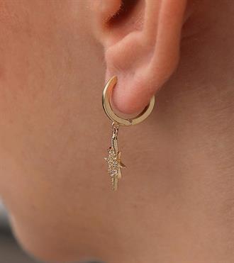 Taşlı Kutup Yıldızı Küpe