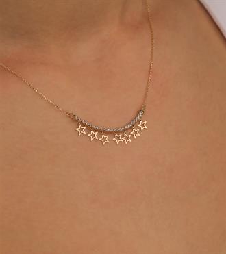 Taş Sıralı Yıldız Kolye