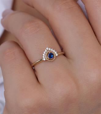 Lacivert Taşlı Nars Yüzük