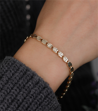 Kalemli Oval Altın Bileklik