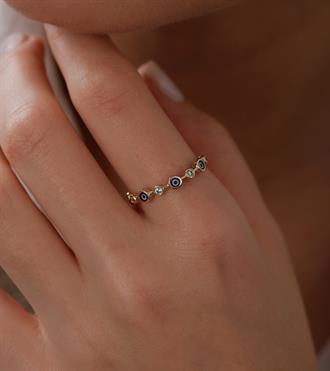 Taşlı Nazar Yüzük