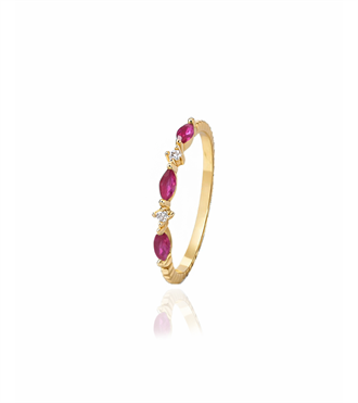 Pembe Taşlı Markiz Yüzük