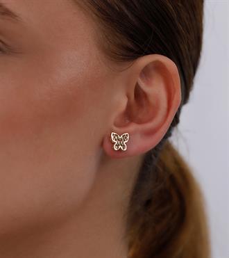 Kelebek Vidalı Küpe