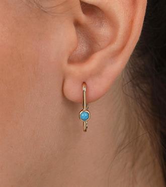 Firuzeli Dikdörtgen Küpe