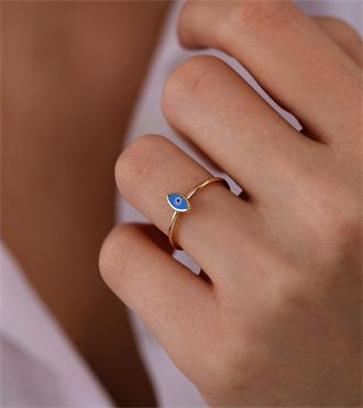 Mineli Göz Altın Yüzük