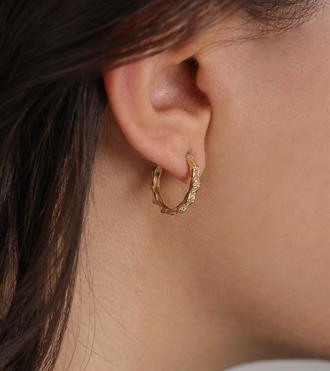 Taşlı Kemik Halka Küpe