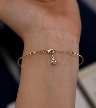 Pembe Taşlı Mini Dövme Bilezik