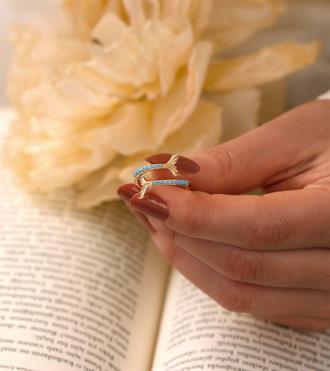 Firuzeli Balık Kuyruğu Yüzük