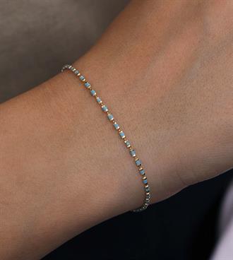 Renkli Mineli Silindir Bileklik