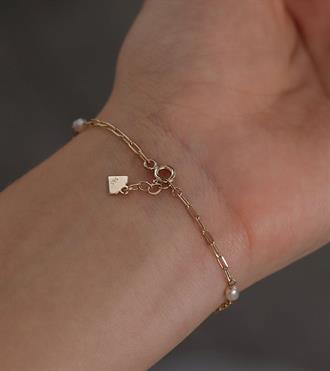 İncili Ataç Minimal Bileklik