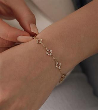 Taşlı Daire Zincir Bileklik