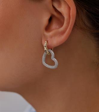 Kalp Sallantılı Oval Küpe