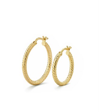 Çizgili Burgu Halka Küpe