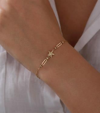 Yıldızlı Ataç Minimal Bileklik