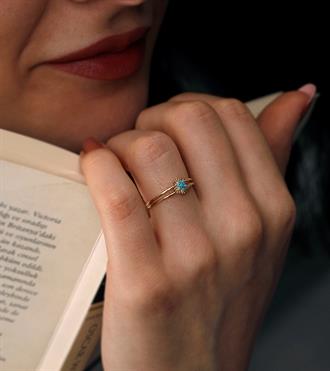 Firuzeli Güneş Yüzük