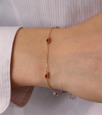 Kırmızı Mineli Balık Bileklik