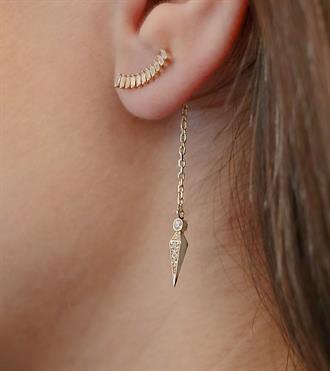 Zincirli Baget Parantez Küpe