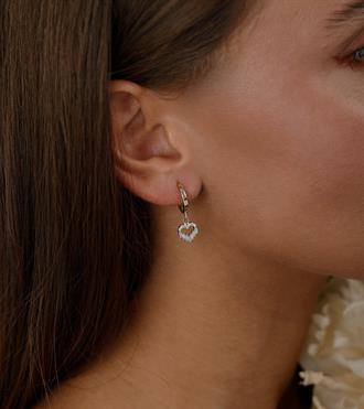 Baget Taşlı Kalp Küpe