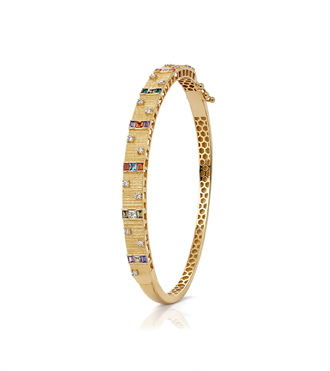 Renkli Taşlı Dokulu Bilezik