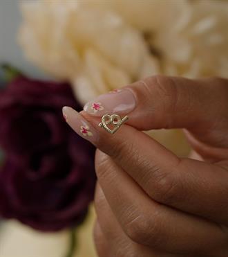 Kalp Düğüm Vidalı Küpe