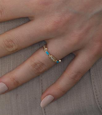 Firuze Taşlı İkon Yüzük