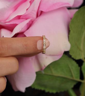 Taşlı Kemik Halka Küpe